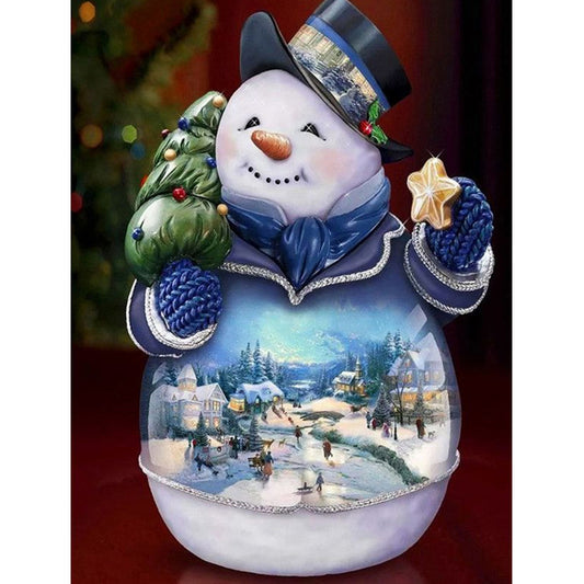 Snowman View - Full Round Drill Diamond Painting 30*40CM