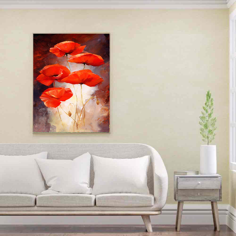 Shining Flowers - Full Round Drill Diamond Painting 30*40CM