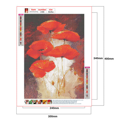 Shining Flowers - Full Round Drill Diamond Painting 30*40CM