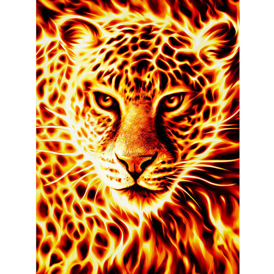 Flame Leopard - Full Round Drill Diamond Painting 50*60CM