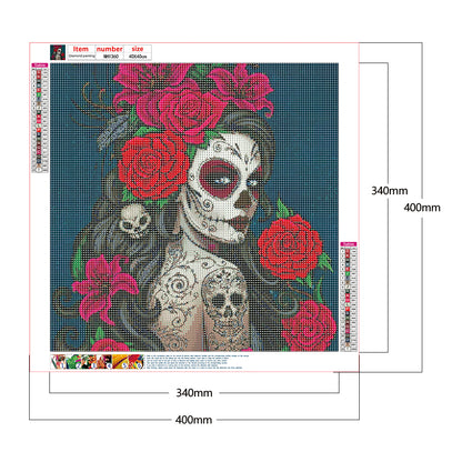 Skull Woman - Full Round Drill Diamond Painting 40*40CM
