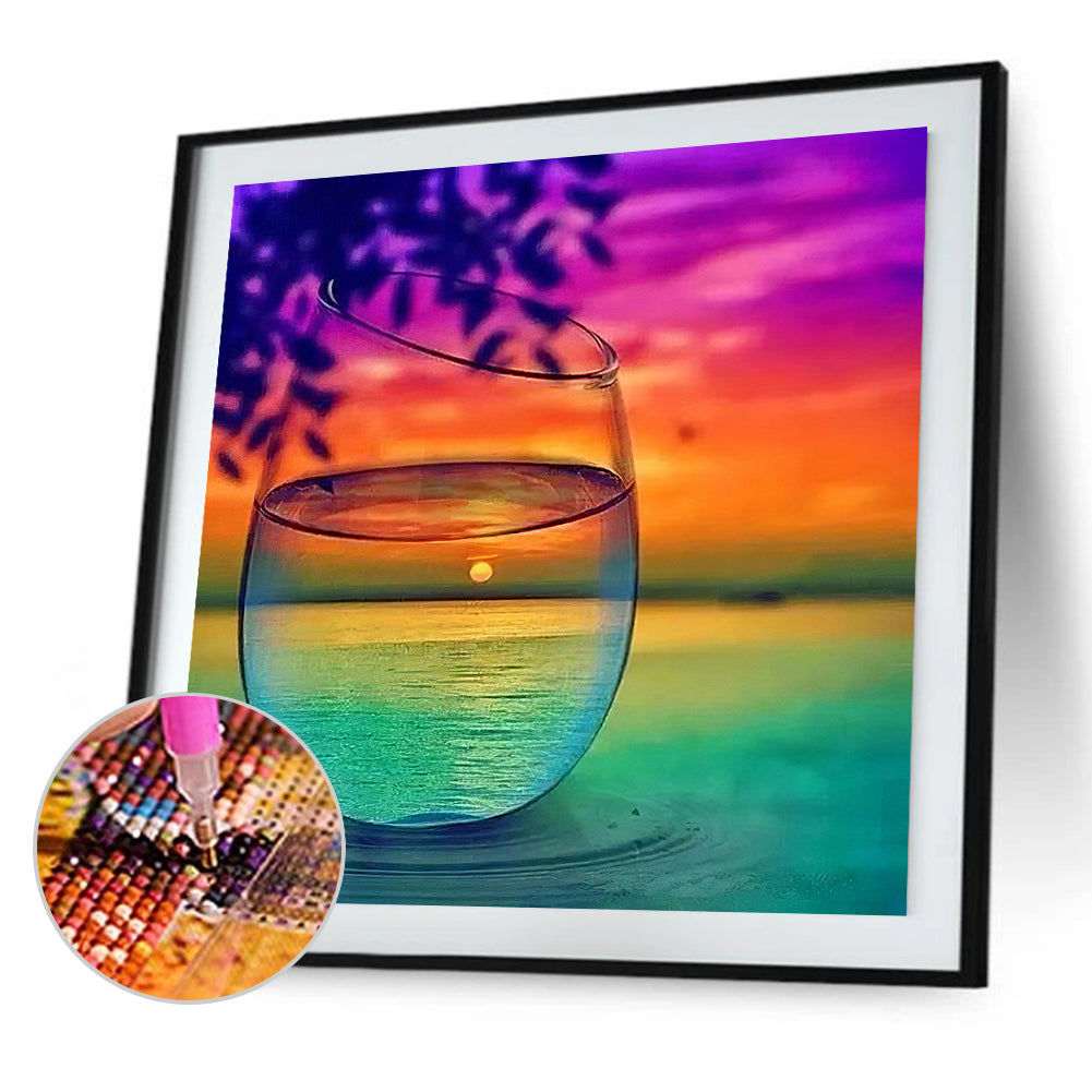 Cup Landscape - Full Round Drill Diamond Painting 30*30CM