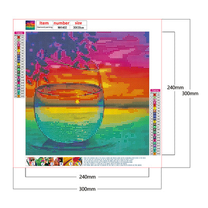 Cup Landscape - Full Round Drill Diamond Painting 30*30CM