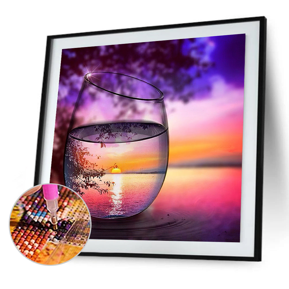 Cup Landscape - Full Round Drill Diamond Painting 30*30CM