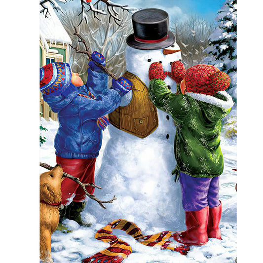 Kids Snowman - Full Square Drill Diamond Painting 30*40CM