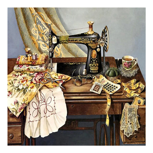 Sewing Machine - Full Round Drill Diamond Painting 50*50CM