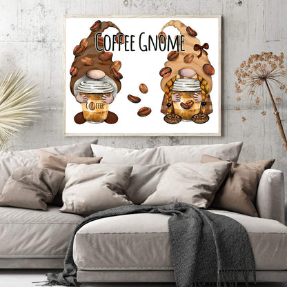 Coffee Gnome - Full Round Drill Diamond Painting 60*50CM