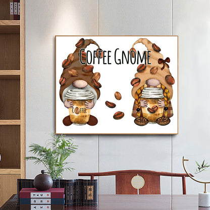 Coffee Gnome - Full Round Drill Diamond Painting 60*50CM