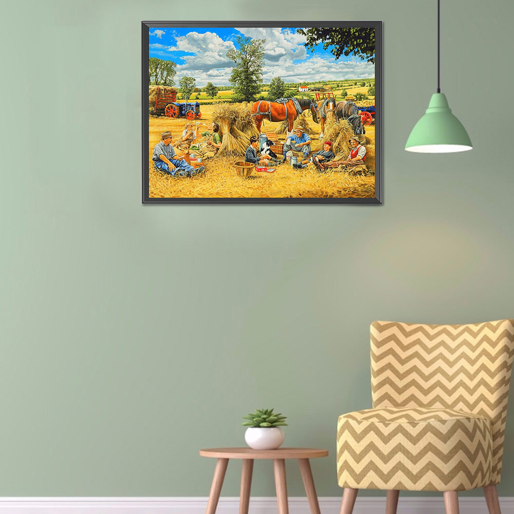 Farm Scenery - Full Round Drill Diamond Painting 50*40CM