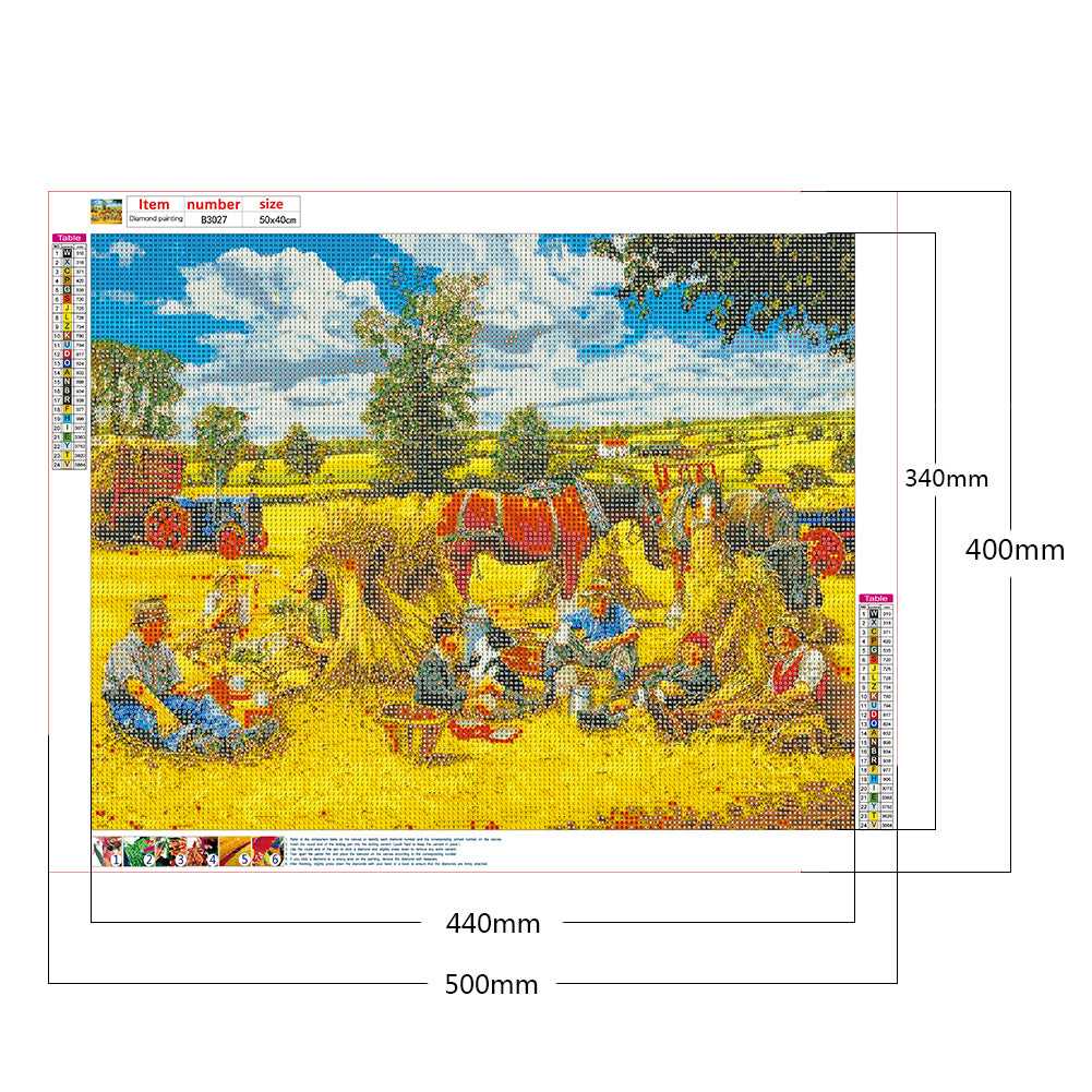 Farm Scenery - Full Round Drill Diamond Painting 50*40CM