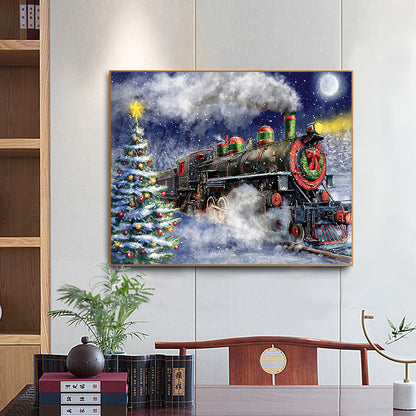 Christmas Tree Train - Full Round Drill Diamond Painting 60*50CM