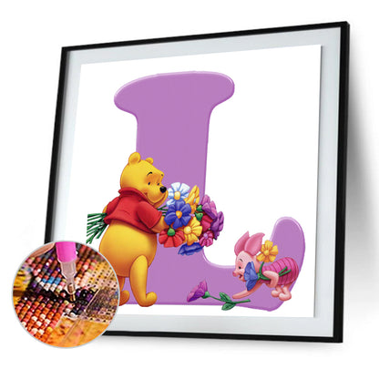 Bear Letter - Full Round Drill Diamond Painting 30*30CM