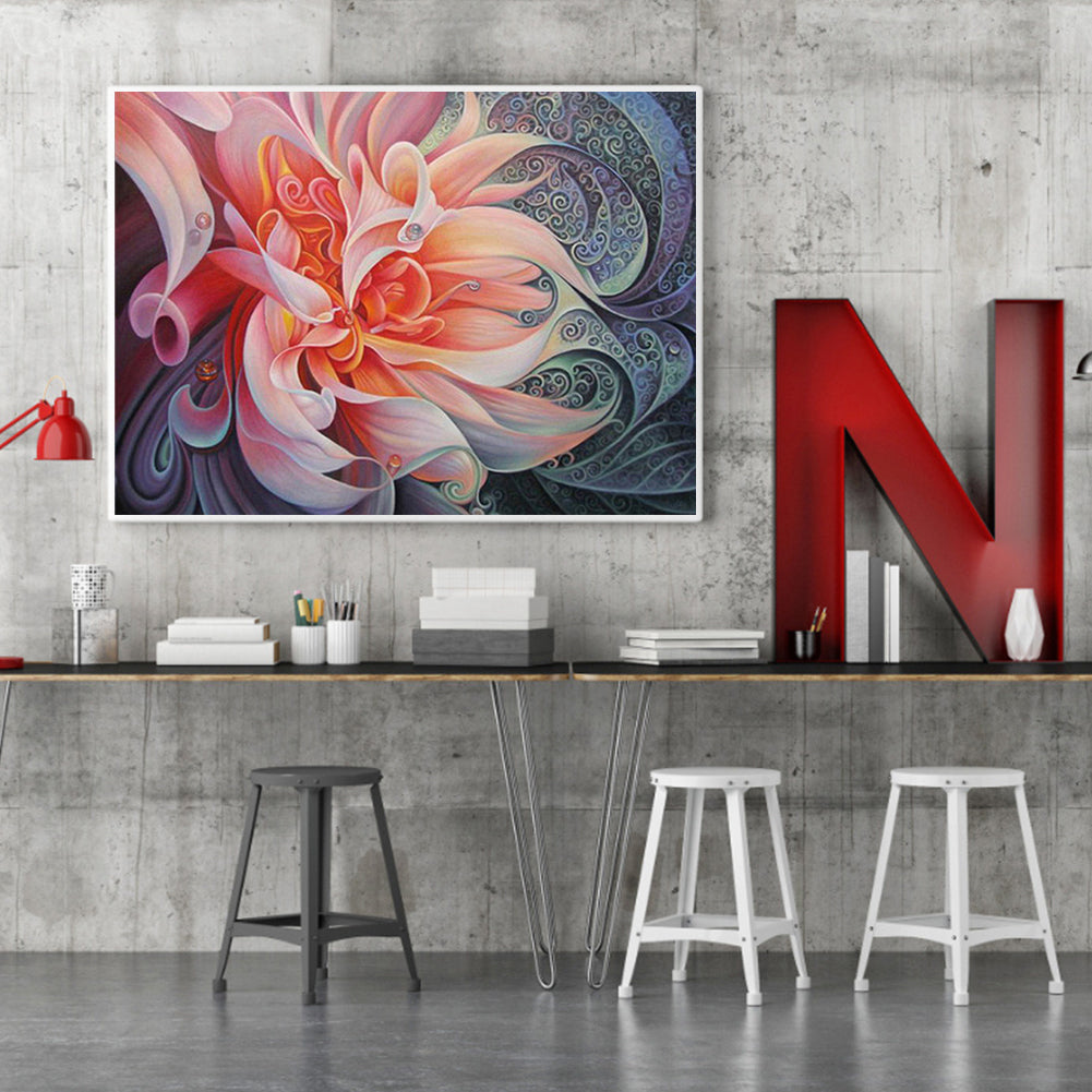 Abstract Flower - Full Round Drill Diamond Painting 60*50CM