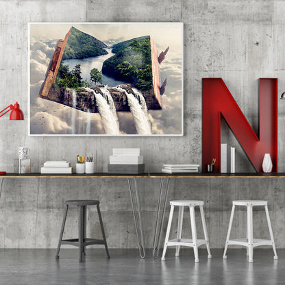 Waterfall Landscape - Full Round Drill Diamond Painting 50*40CM