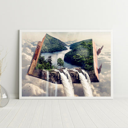 Waterfall Landscape - Full Round Drill Diamond Painting 50*40CM