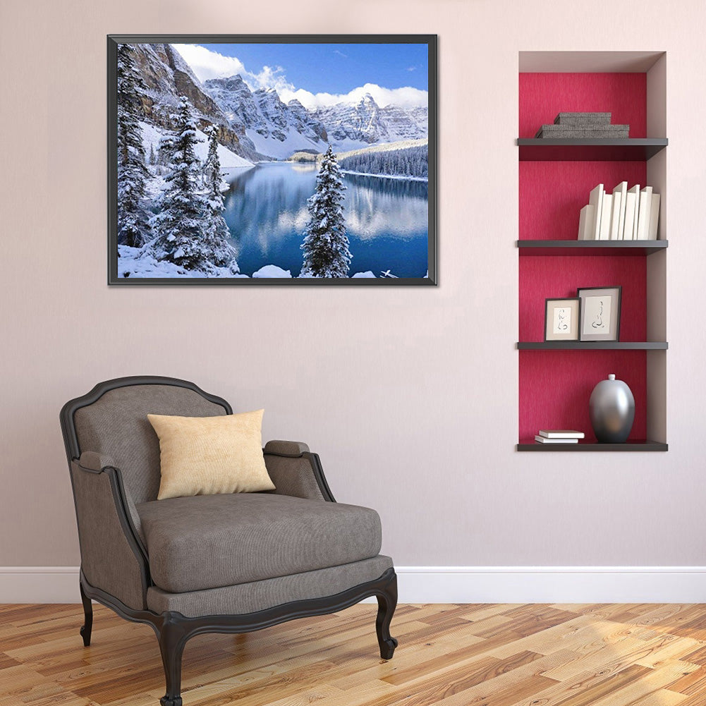 Snow Landscape - Full Round Drill Diamond Painting 40*30CM