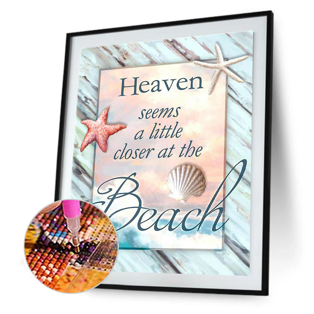 Beach Letters - Full Round Drill Diamond Painting 30*40CM