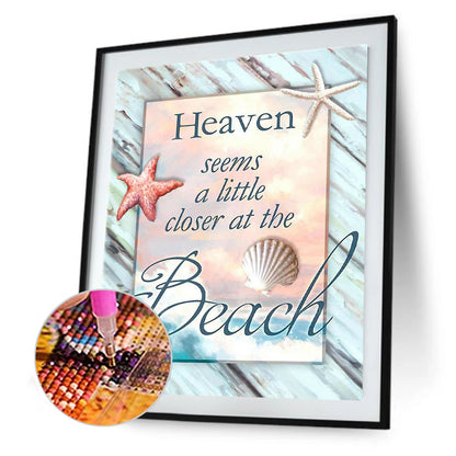 Beach Letters - Full Round Drill Diamond Painting 30*40CM
