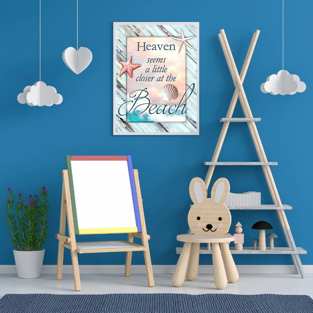 Beach Letters - Full Round Drill Diamond Painting 30*40CM