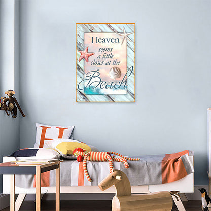 Beach Letters - Full Round Drill Diamond Painting 30*40CM