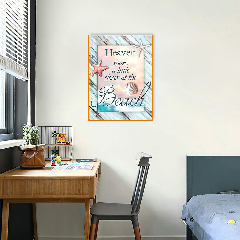 Beach Letters - Full Round Drill Diamond Painting 30*40CM