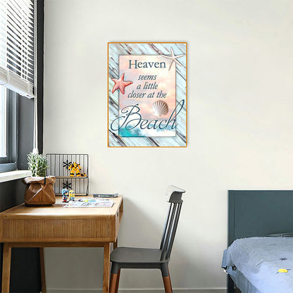 Beach Letters - Full Round Drill Diamond Painting 30*40CM