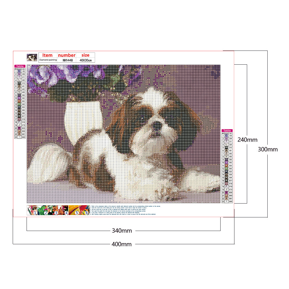 Dog - Full Round Drill Diamond Painting 40*30CM