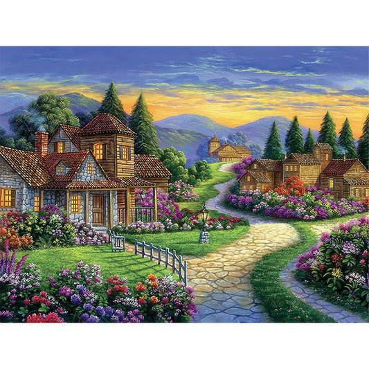 Riverside House - Full Round Drill Diamond Painting 40*30CM