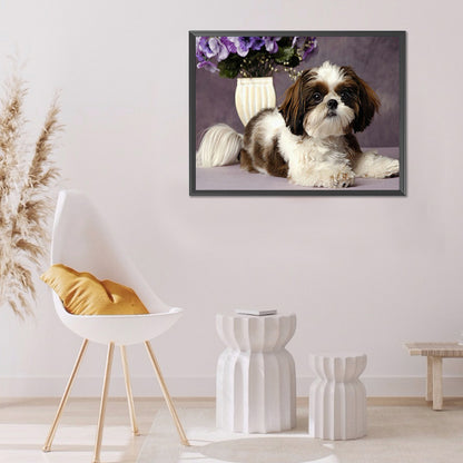 Puppy - Full Round Drill Diamond Painting 50*40CM