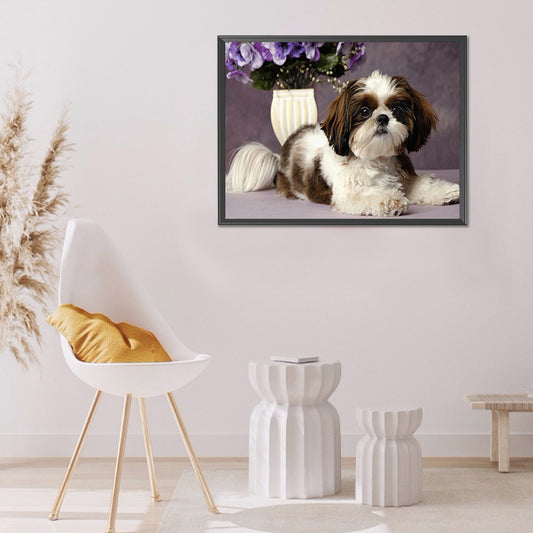 Puppy - Full Round Drill Diamond Painting 50*40CM