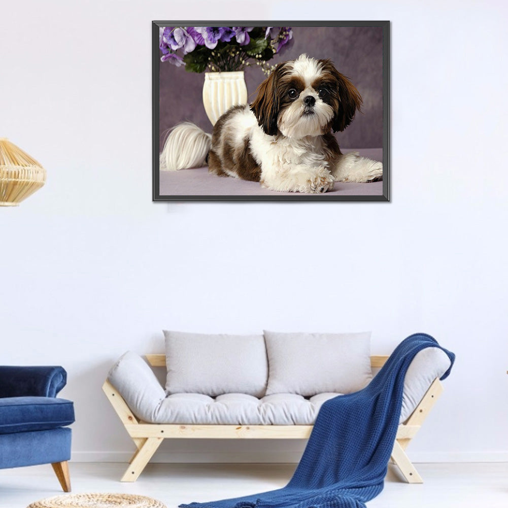Puppy - Full Round Drill Diamond Painting 50*40CM
