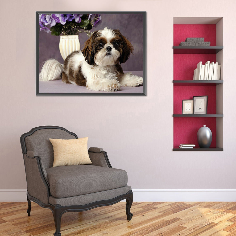 Puppy - Full Round Drill Diamond Painting 50*40CM