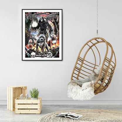 Skull Devil - Full Round Drill Diamond Painting 40*50CM