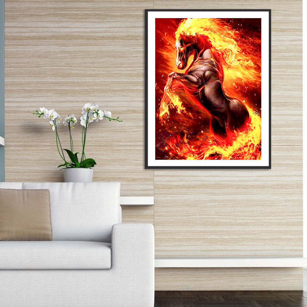 Flame Horse - Full Square Drill Diamond Painting 50*60CM