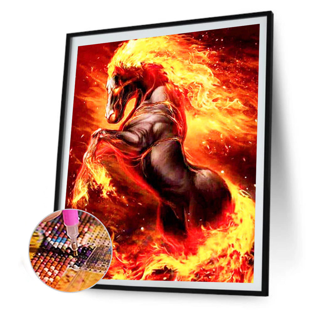 Flame Horse - Full Square Drill Diamond Painting 50*60CM