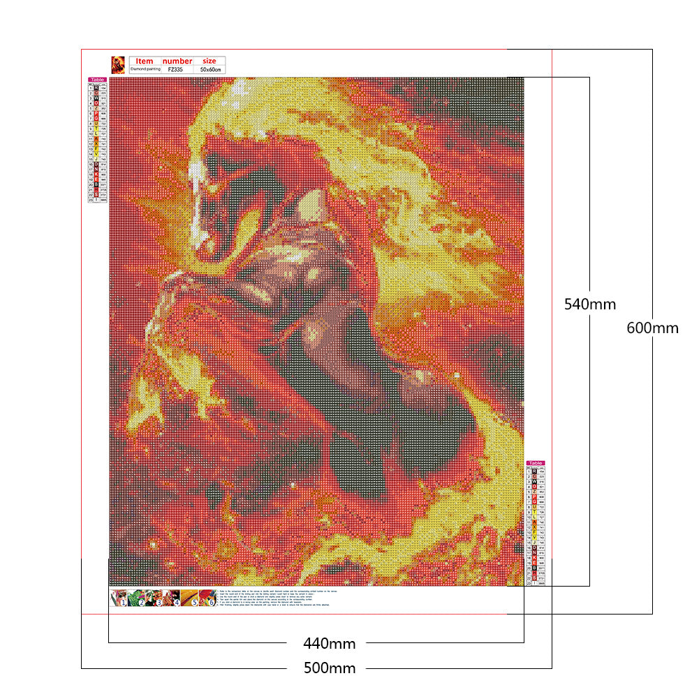 Flame Horse - Full Square Drill Diamond Painting 50*60CM