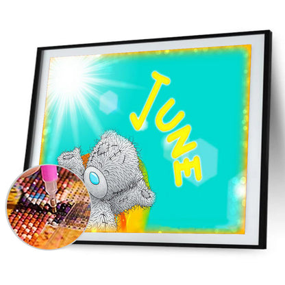 Bear Monthly - Full Round Drill Diamond Painting 40*30CM