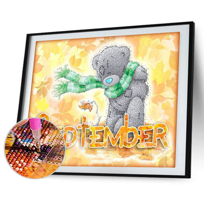 Bear Monthly - Full Round Drill Diamond Painting 40*30CM