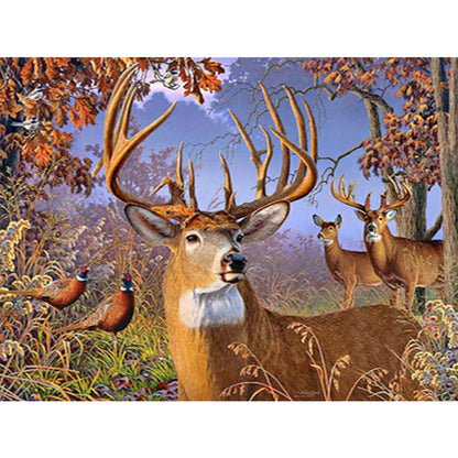 Forest Deers - Full Round Drill Diamond Painting 40*30CM