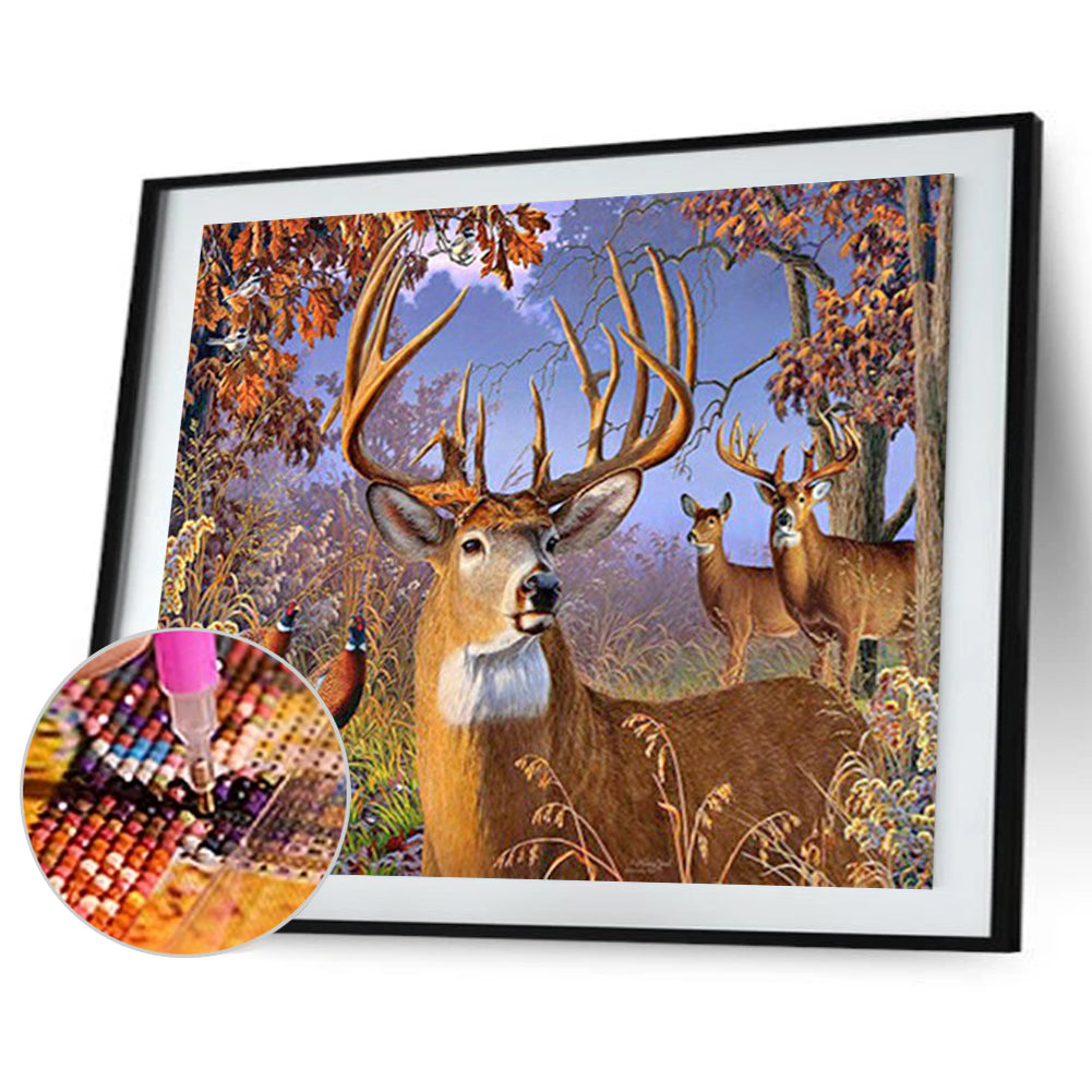 Forest Deers - Full Round Drill Diamond Painting 40*30CM