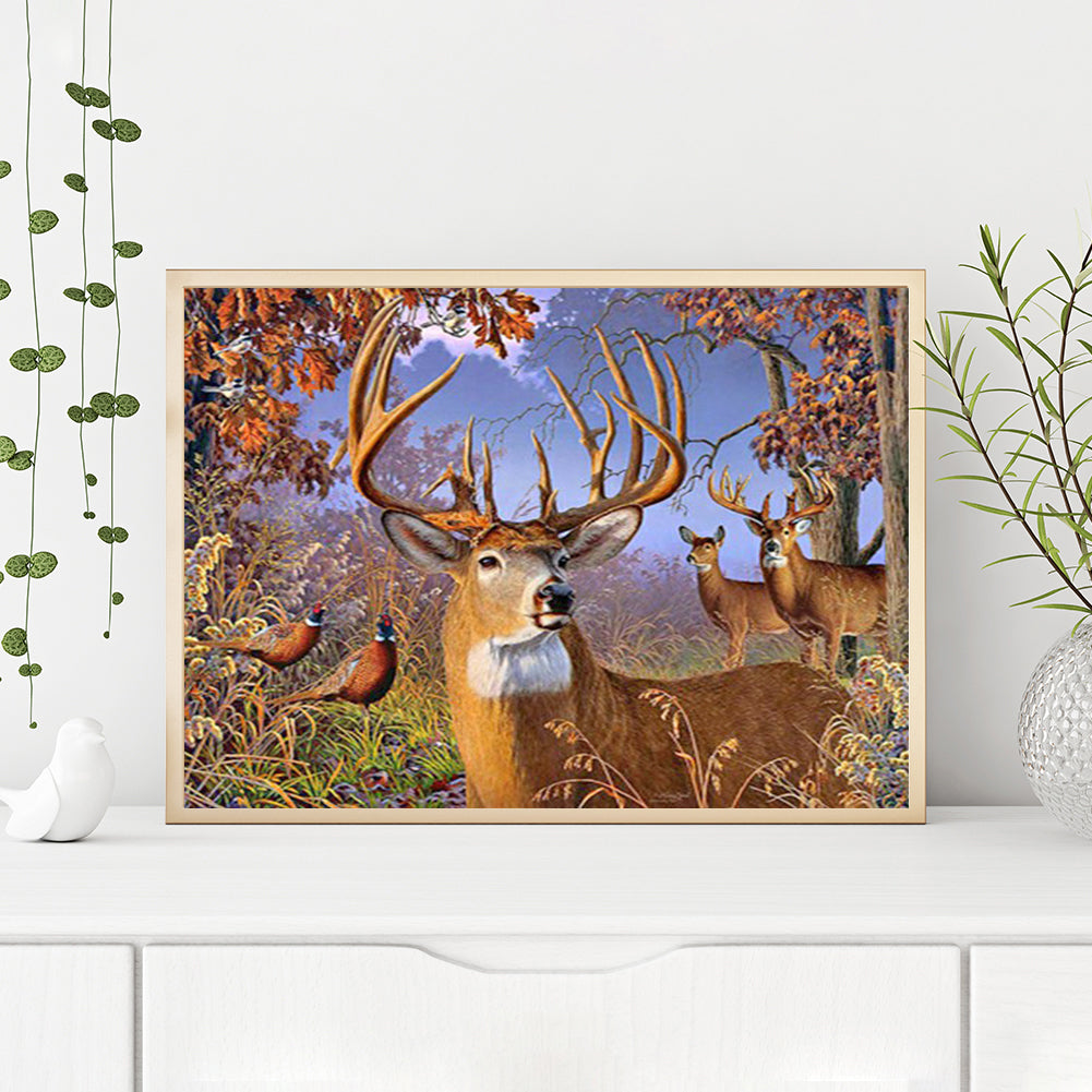 Forest Deers - Full Round Drill Diamond Painting 40*30CM