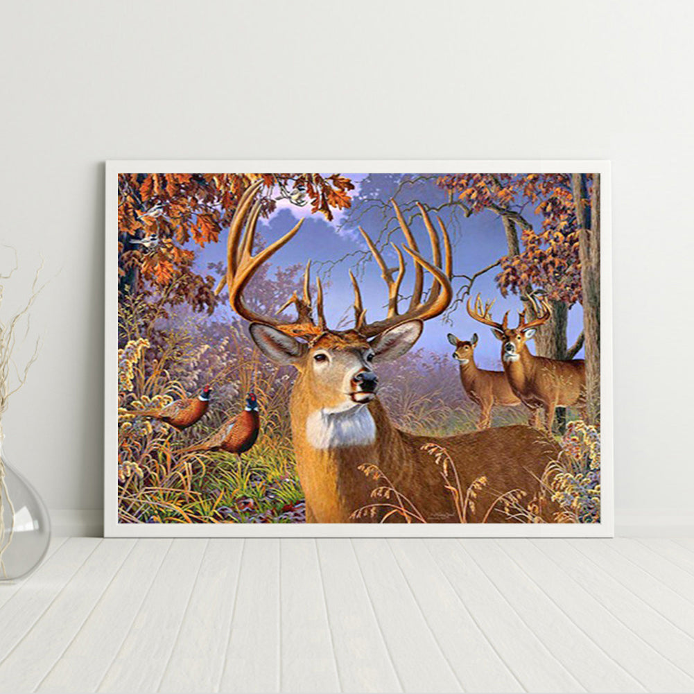 Forest Deers - Full Round Drill Diamond Painting 40*30CM