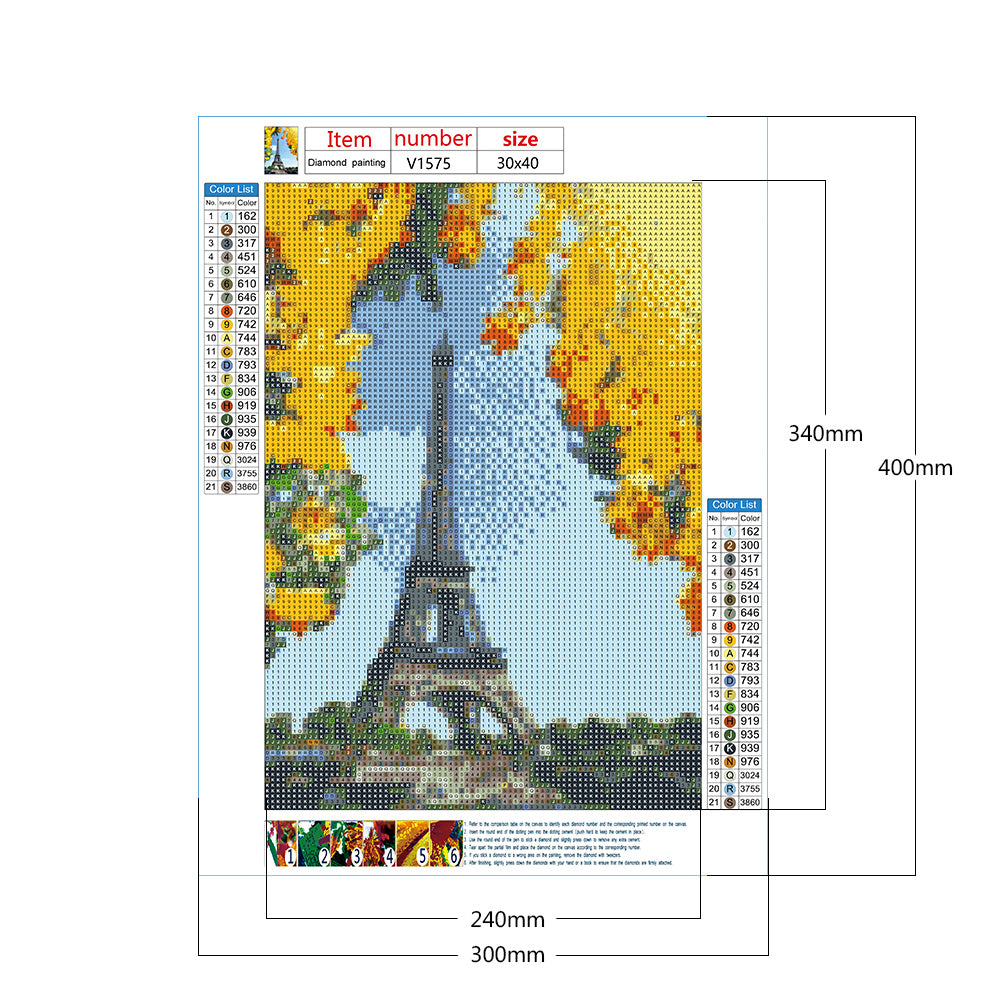 Building Landscape - Full Round Drill Diamond Painting 30*40CM