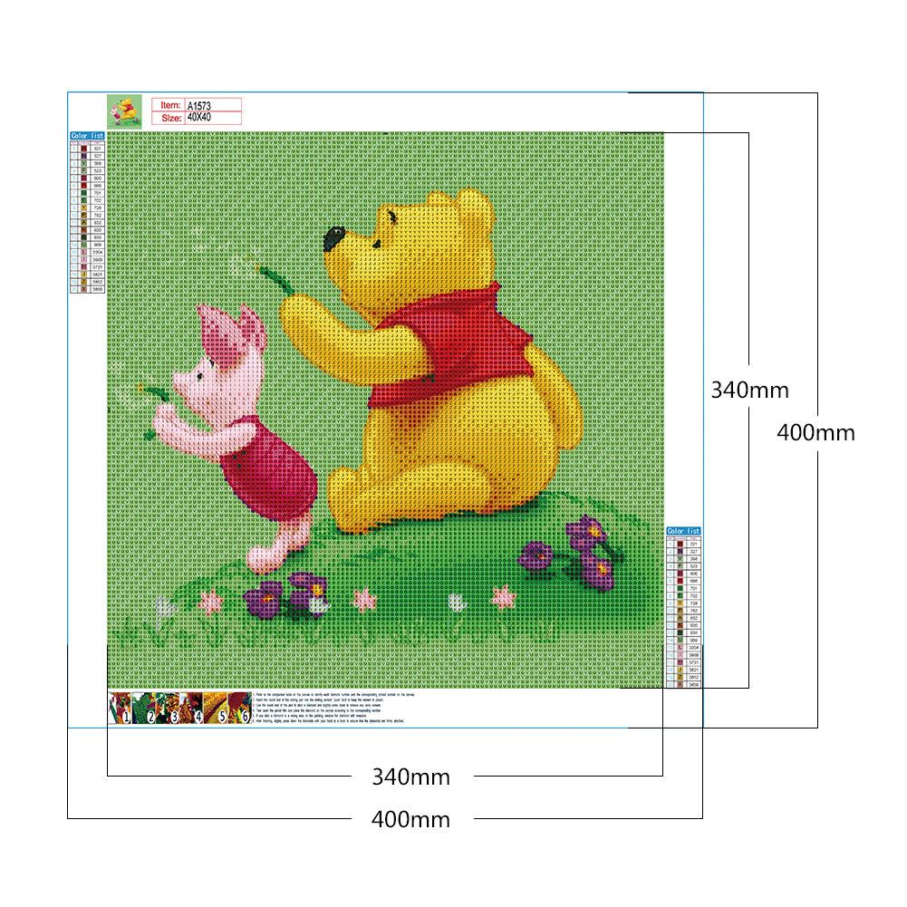 Cartoon Bear - Full Round Drill Diamond Painting 40*40CM