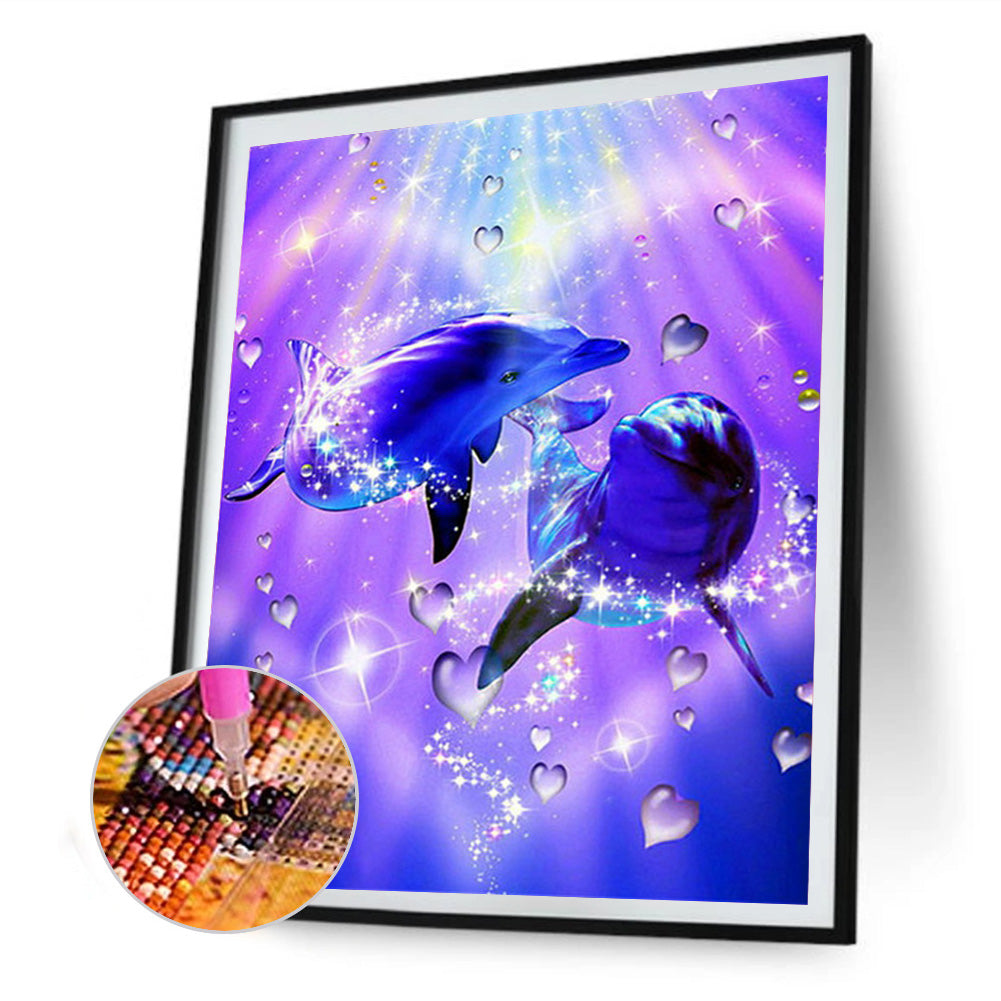 Dolphin - Full Round Drill Diamond Painting 50*60CM