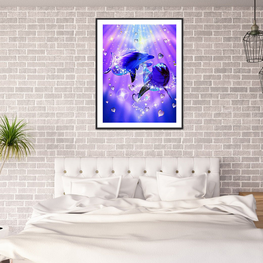 Dolphin - Full Round Drill Diamond Painting 50*60CM