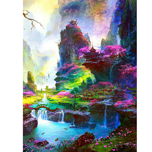 Mountains Waters - Full Round Drill Diamond Painting 50*60CM