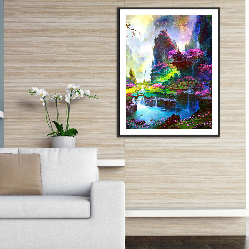 Mountains Waters - Full Round Drill Diamond Painting 50*60CM