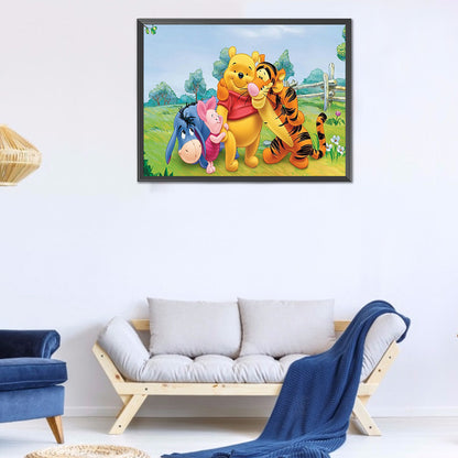 Pooh Family - Full Round Drill Diamond Painting 40*30CM