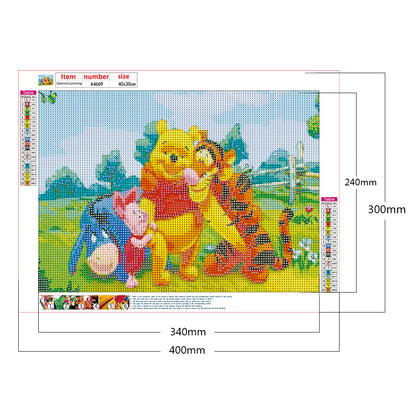Pooh Family - Full Round Drill Diamond Painting 40*30CM